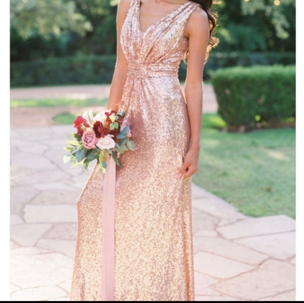 Rose gold sequin gown